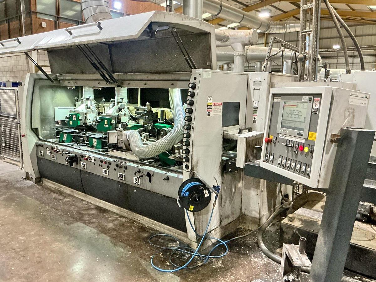 Weinig Powermat 2400 line for sale, 2012 , 100 m/min, Tilt-hoist, Uncrambler, infeeding, Powermat 2400, 7 spindles, outfeeding, Stacker, Bundle station, strapping machine, all conveyors