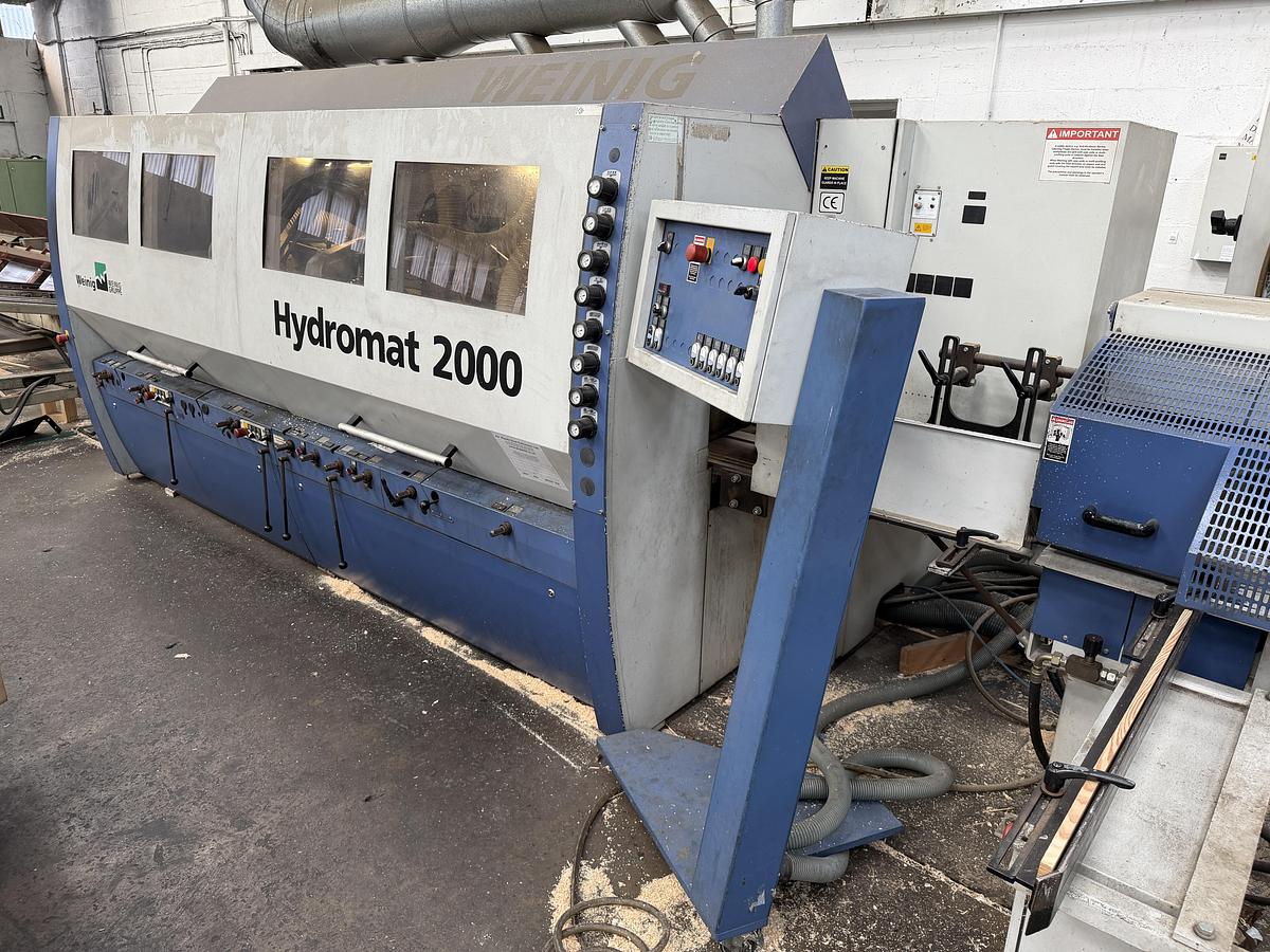 Weinig Hydromat 2000 plaining line, infeeding and outcoming, 6 spindles, max speed 60 m/min, 2008